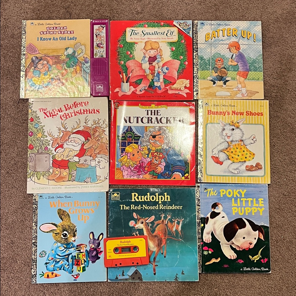 Little Golden Books vintage book/tape bundle including Christmas stories 🎅🏻